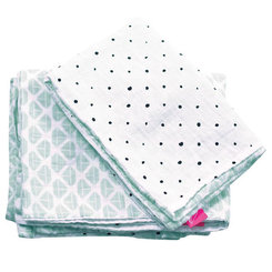 MOTHERHOOD Obliečky bavlnené mušelínové do postieľky Pre-Washed Mint Boats 2-dielne