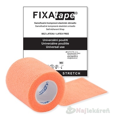 FIXAtape STRETCH Samofixačné ovínadlo oranžové 5cm x 450 cm 1 ks kúpite na Najlekaren.eu