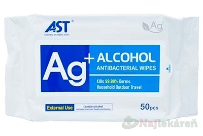 AST AG + Alkohol Antibakteriálne utierky 50 ks