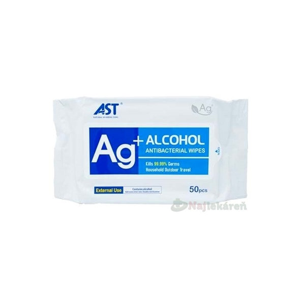 AST AG + Alkohol Antibakteriálne utierky 50 ks