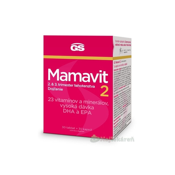 GS Mamavit 2 Tehotenstvo a dojčenie 30 tabliet + 30 kapsúl