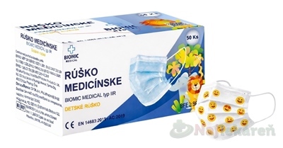 E-shop BIOMIC RÚŠKO medicínske detské typ IIR smajlík 50 ks