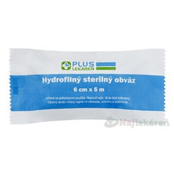 PLUS Lekáreň Hydrofilný sterilný obväz 6x5m 1ks
