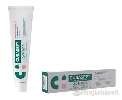 CURASEPT ADS DNA ASTRINGENT PRO zubná pasta s chlórhexidínom 0,20% 75ml