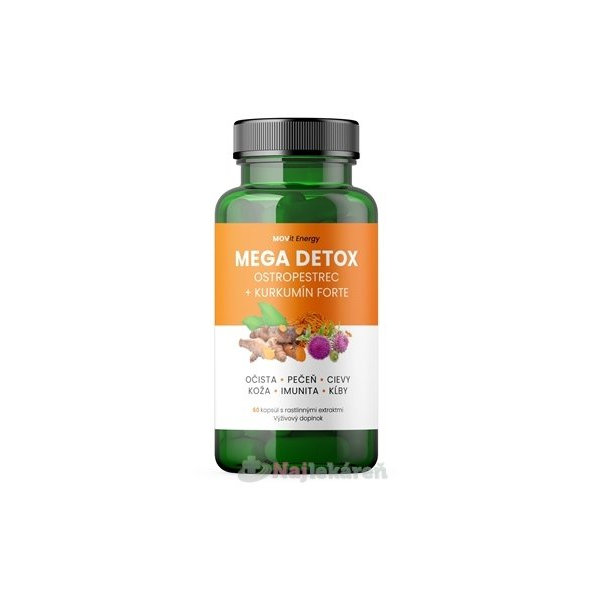 MOVit Mega Detox Ostropestrec + Kurkumín FORTE cps 1x60 ks
