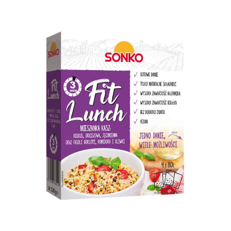 E-shop Fit Lunch mix krúpov s fazuľkami borlotti - SONKO, 4x80g