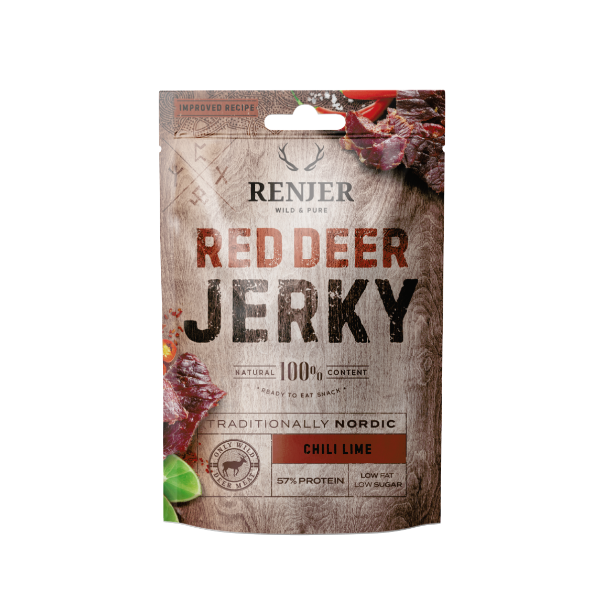 E-shop Sušené jelenie mäso Red Deer Jerky - Renjer, chilli and lime, 25g