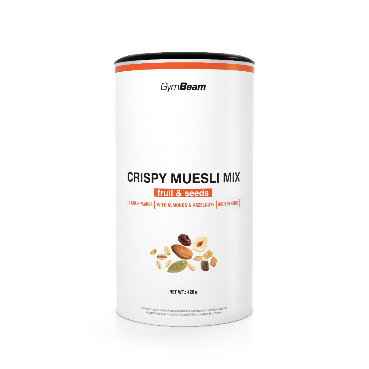E-shop Crispy Muesli Mix - GymBeam, ovocie a semienka, 420g