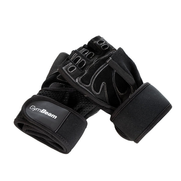 Fitness rukavice Wrap Black - GymBeam, veľ. L