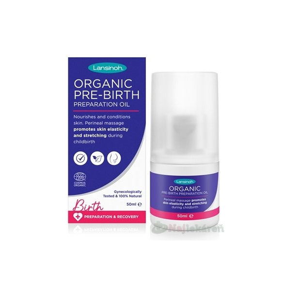 LANSINOH Organický olej na masáž hrádze 50ml