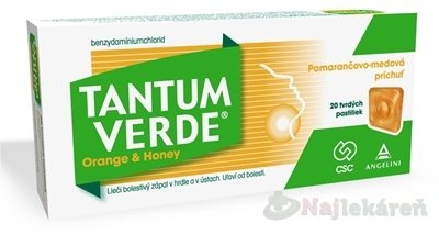 E-shop TANTUM VERDE Orange & Honey proti bolesti hrdla 20 pastilky