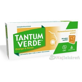 TANTUM VERDE Orange & Honey proti bolesti hrdla 20 pastilky