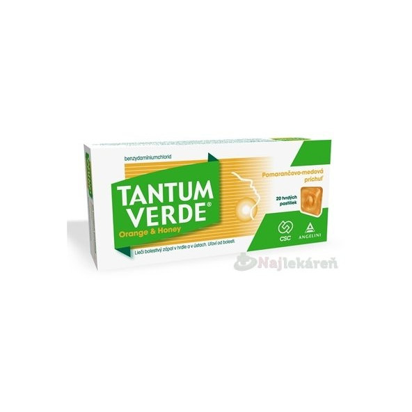 TANTUM VERDE Orange & Honey proti bolesti hrdla 20 pastilky