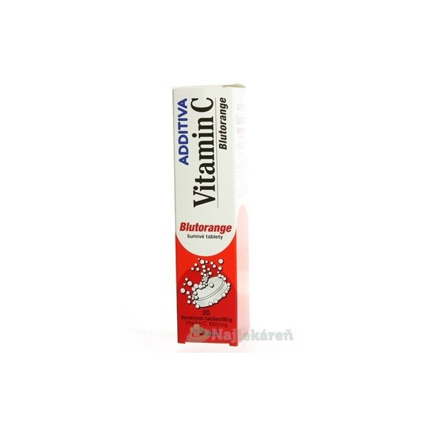 ADDITIVA VITAMÍN C Blutorange 20 šumivých tabliet