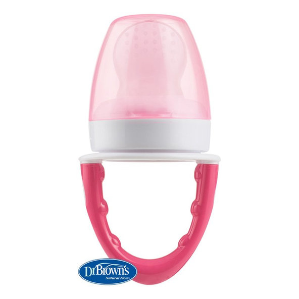 DR.BROWN'S Cumeľ na kŕmenie FreshFirsts 4m+ ružový