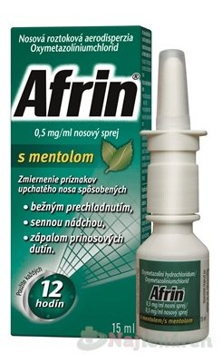 E-shop Afrin 0,5 mg/ml nosový sprej s mentolom 15 ml
