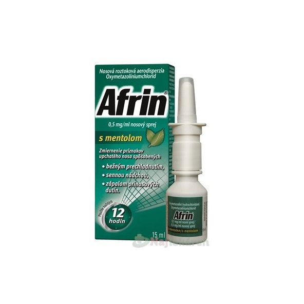Afrin 0,5 mg/ml nosový sprej s mentolom 15 ml