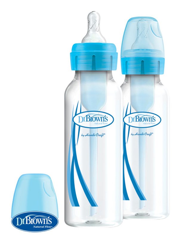 E-shop DR.BROWN'S Fľaša antikolik Options+ úzka 2x250 ml plast modrá