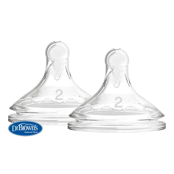 DR.BROWN'S Cumlík na fľaše Option+ široké hrdlo 3m+ silikónový 2ks