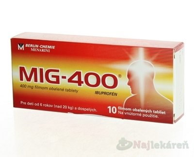 E-shop MIG-400 na bolesť a horúčku 10 tbl