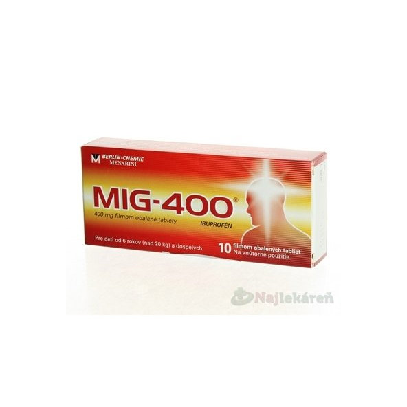 MIG-400 na bolesť a horúčku 10 tabliet