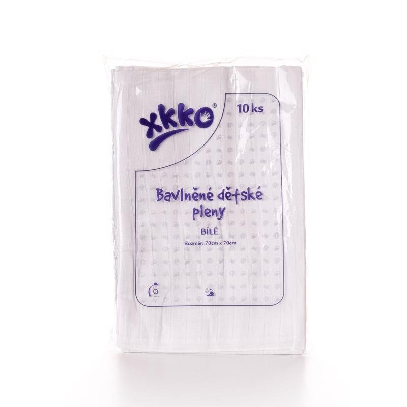 E-shop KIKKO Bavlnené plienky XKKO Classic 70x70 (10 ks) - biele