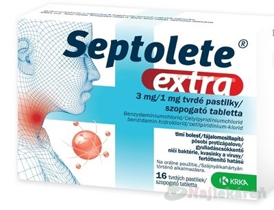 E-shop Septolete extra 3 mg/1 mg na bolesť hrdla 16 pastilliek