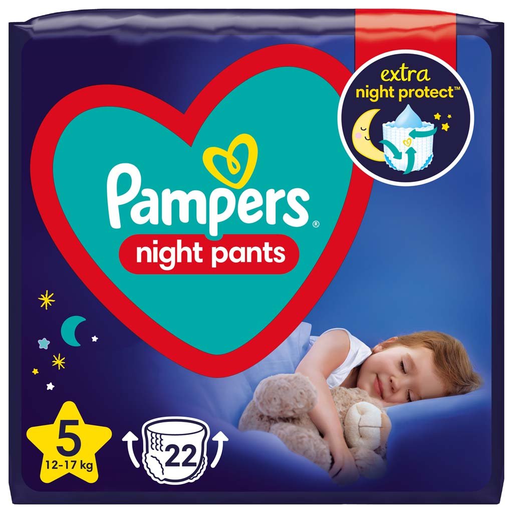 E-shop PAMPERS Night Pants Veľkosť 5, 22 ks, 12-17 kg