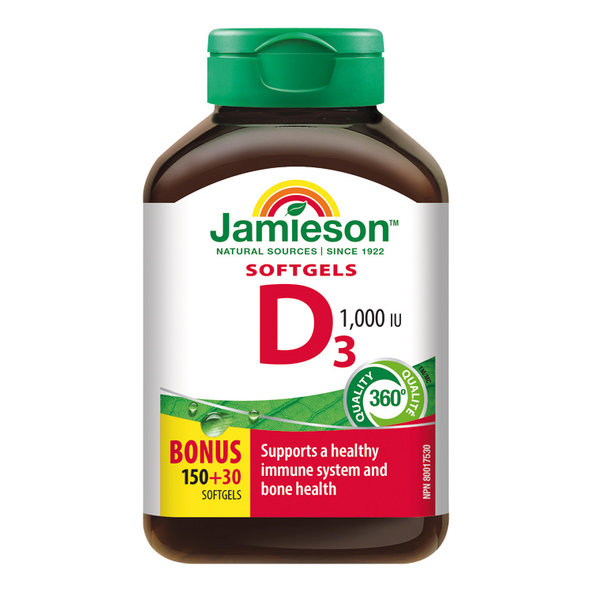 Jamieson Vitamín D3 1000 IU 180 tabliet