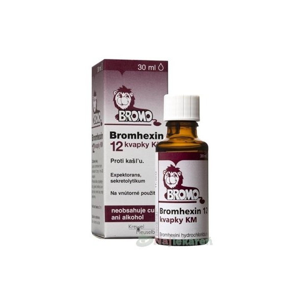 BROMHEXIN 12 KVAPKY KM na ochorenia pľúc a priedušiek 30ml