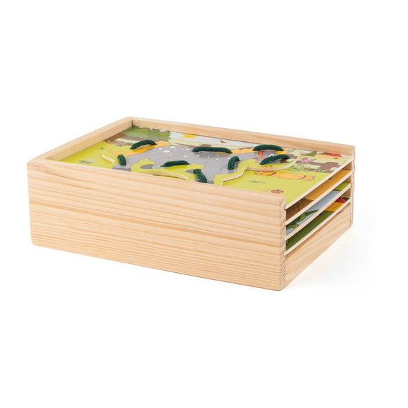 WOODY Krabička prešívacia - Zvieratká