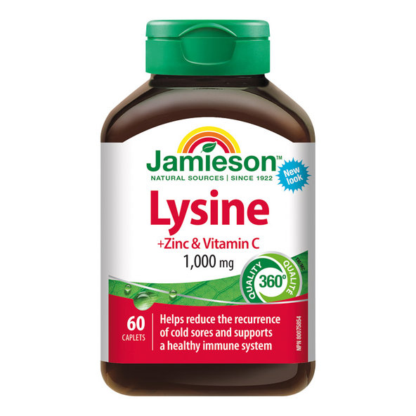 Jamieson Lyzín 1000 mg so zinkom a vitamínom C 60tbl.