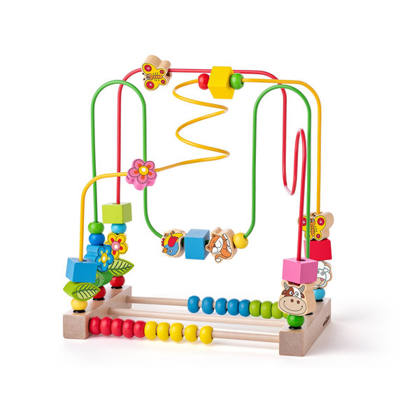 WOODY Motorický labyrint s počítadlem a zvířátky
