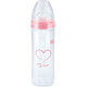 NUK New Classic Fľaša Love PP 250 ml, silikón, veľkosť 2, (6-18 m), M – ružová
