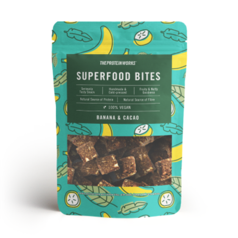 E-shop Superfood Bites - The Protein Works, príchuť banánové kakao, 140g