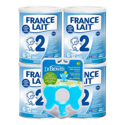 France Lait 2 4x400g + Dr.BrownsHryz.Slon 3m+