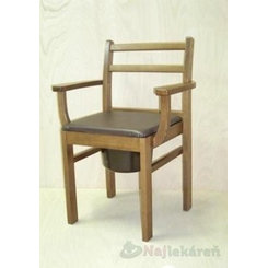 Toaletné kreslo drevené TK-D nosnosť do 115 kg, farba prírodná 1 ks