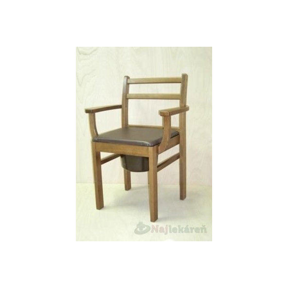 Toaletné kreslo drevené TK-D nosnosť do 115 kg, farba prírodná 1 ks
