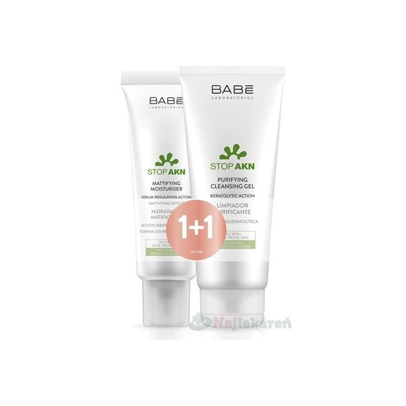 BABÉ AKNÉ Hydratačný krém 50ml + Hĺbkovo čistiaci gél 200ml