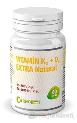 E-shop CarnoMed Vitamín K2 + D3 EXTRA Natural cps 1x60 ks