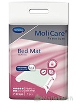 E-shop MoliCare Premium Bed Mat Textile 7 kvapiek 75x85cm textilná absorpčná podložka s krídelkami, 1x1 ks