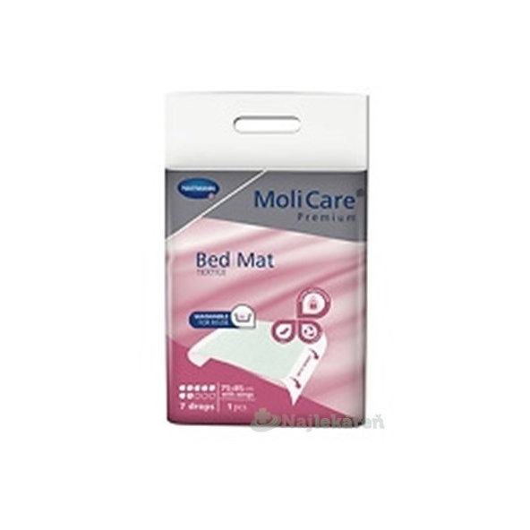 MoliCare Premium Bed Mat Textile 7 kvapiek 75x85cm textilná absorpčná podložka s krídelkami, 1x1 ks