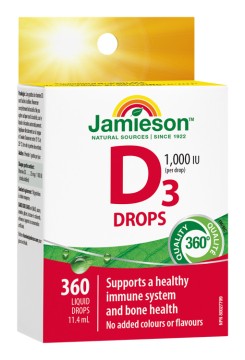 Jamieson D3 1,000 IU kvapky pre normálnu funkciu imunitného systému, stav kostí, zubov a činnosť svalov 11,4 ml kúpite na Najlekaren.eu