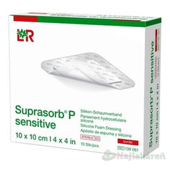 SUPRASORB P SENSITIVE silikónový penový obväz, border, (10x10 cm) 1x10 ks