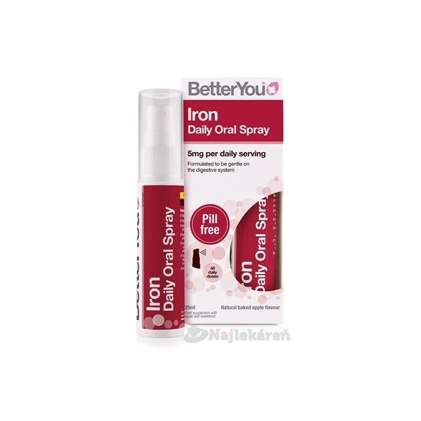 Better You ŽELEZO 5 mg, príchuť pečené jablko, orálny sprej 1x25 ml