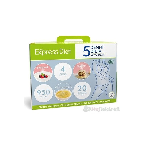 EXPRESS DIET 5 dňová diéta Proteínová 950 kcal/deň instantné jedlá, vrecúška 20ks