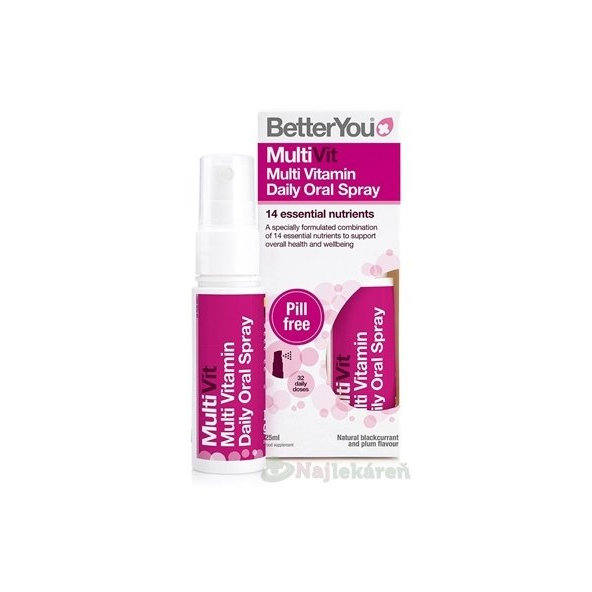 Better You MultiVit orálny sprej, čierna ríbezľa a slivka, 1x25 ml