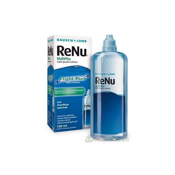 ReNu MultiPlus Flight pack roztok na kontaktné šošovky (modrý) 1x100 ml
