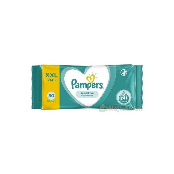 PAMPERS Baby Wipes Sensitive vlhčené obrúsky XXL pack 1x80 ks