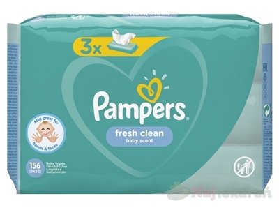 E-shop PAMPERS Baby Wipes Fresh Clean vlhčené obrúsky 3x52 ks (156 ks)